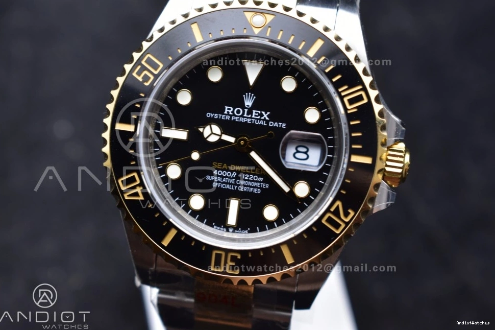 Two Sea-Dweller GMF on 126603 Dial Edition SS V A2824 Best YG YG SS 1061 Upgraded Black Tone Bracelet 1012